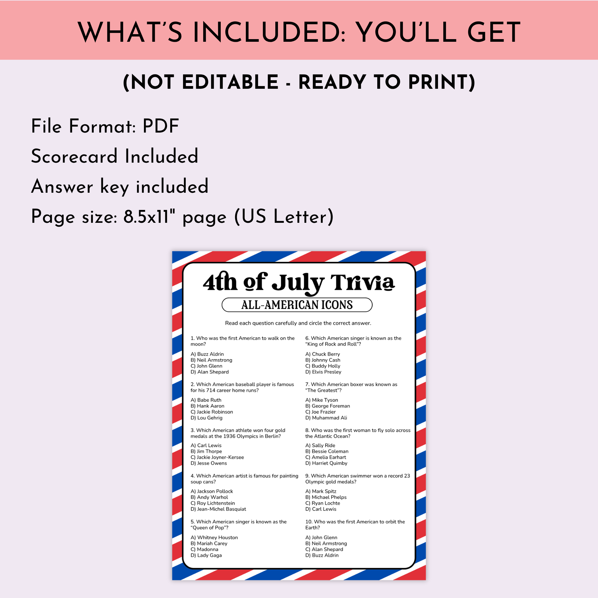 4th July Trivia | All-American Icons