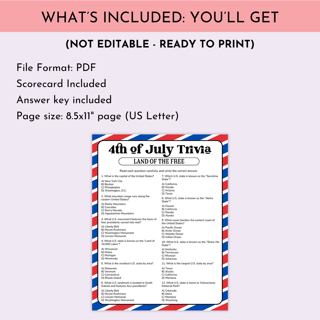 4th July Trivia | Land of the Free