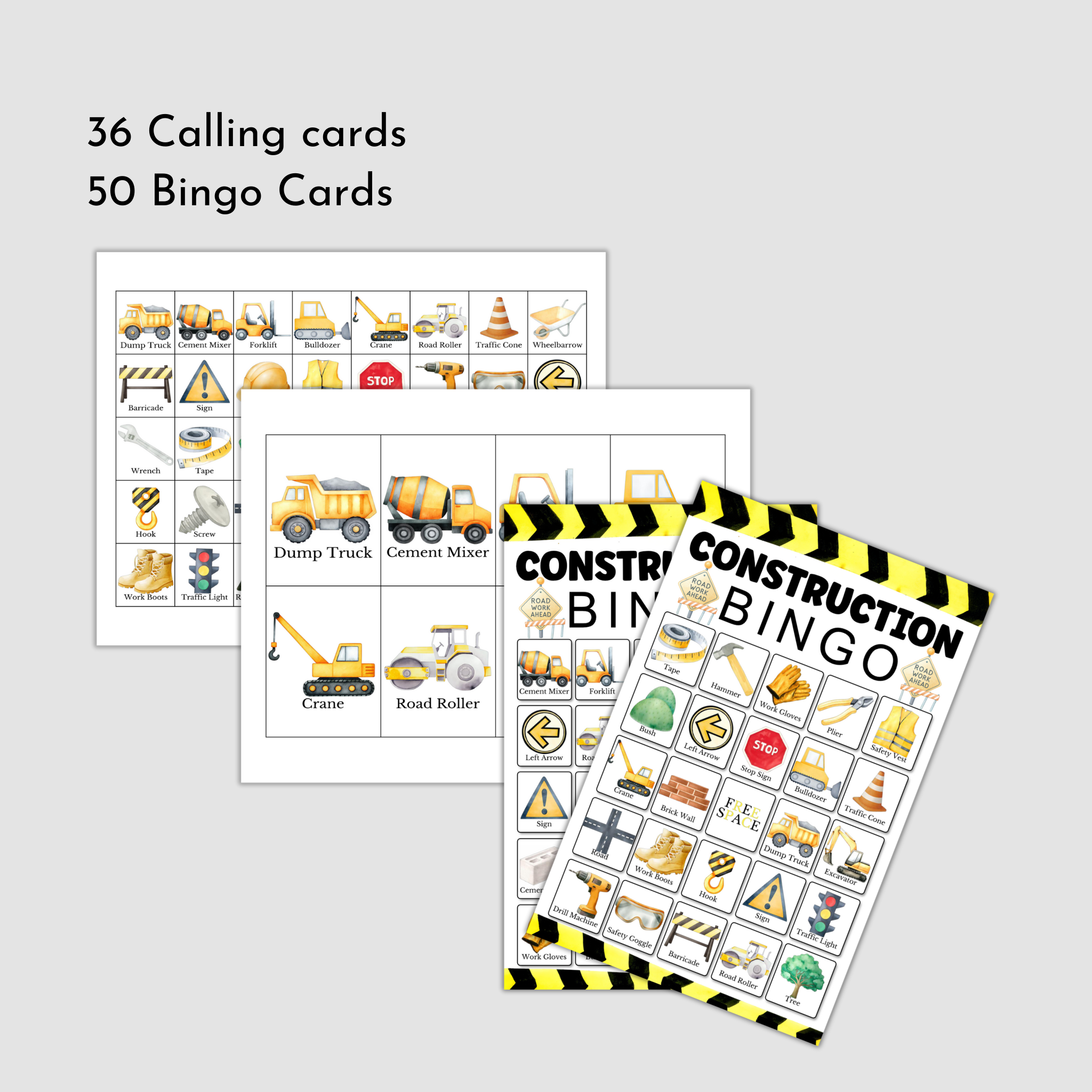 Construction Bingo Game