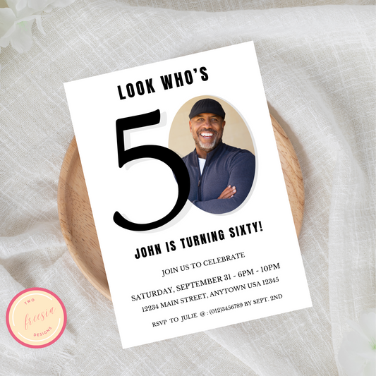 Look Who's 50 - Birthday Invitation