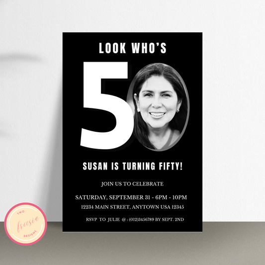 Look Who's 50 - Birthday Invitation