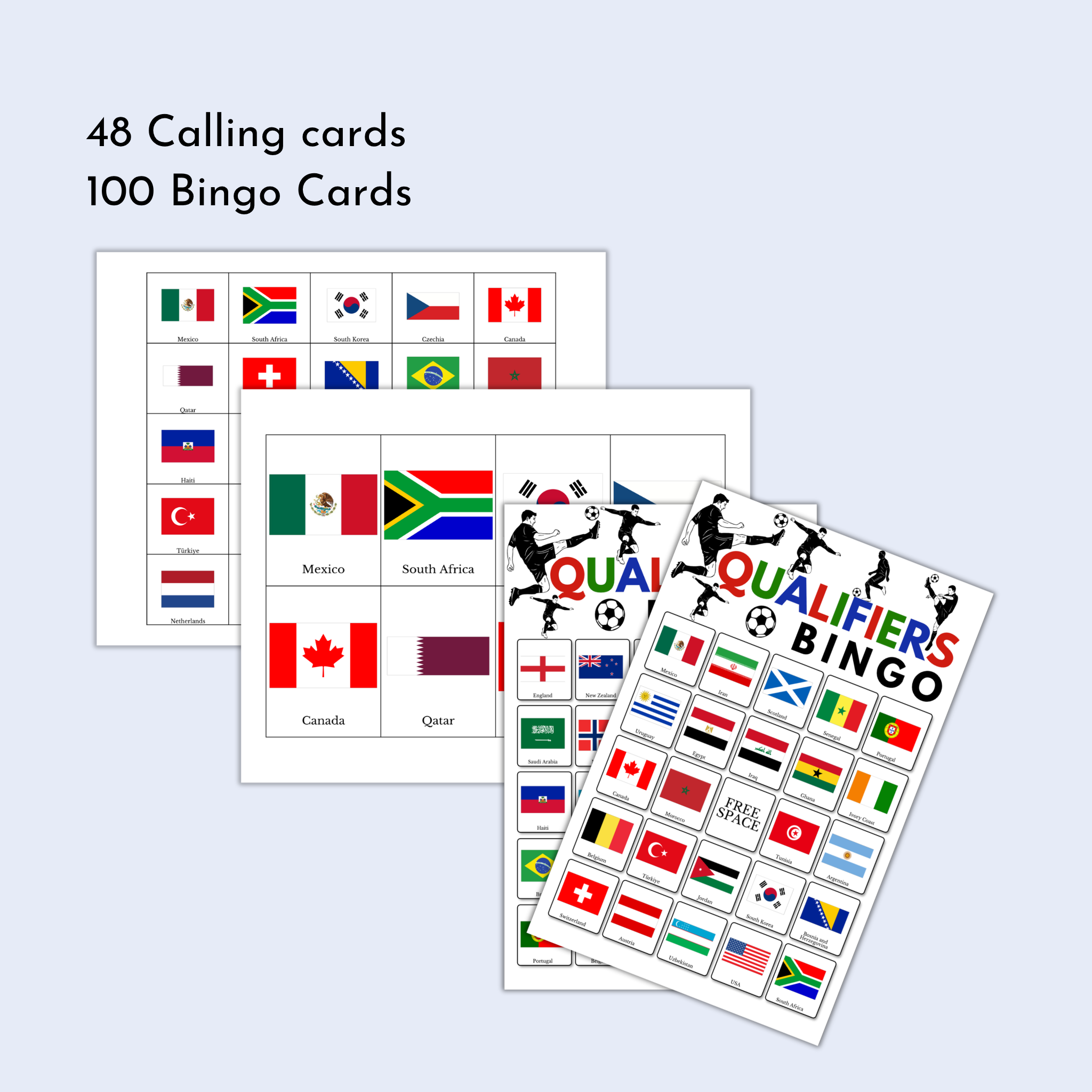 Football Qualifiers Bingo Game