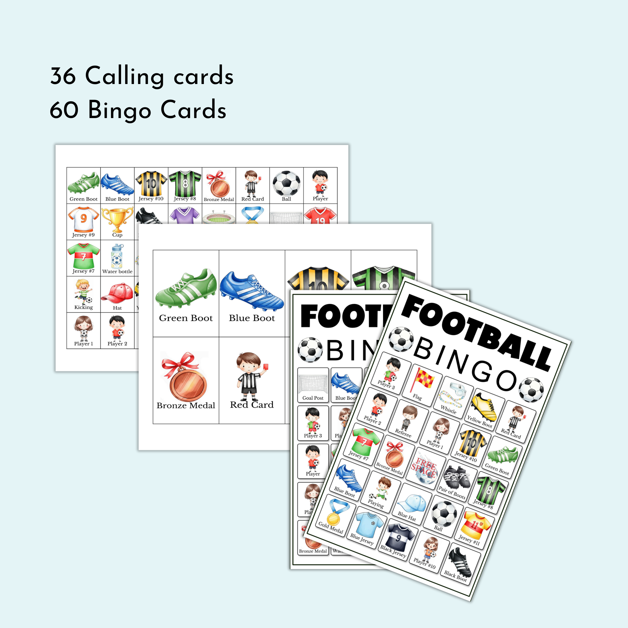 Football (Soccer) Players Bingo Game