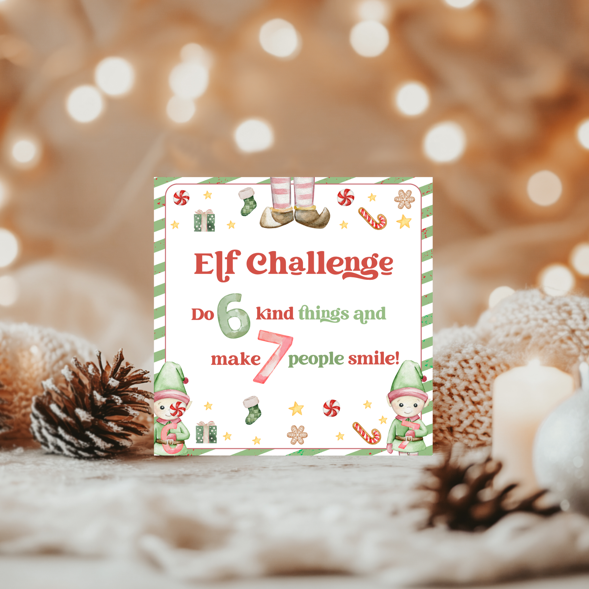 6 7 Themed Elf Note Cards