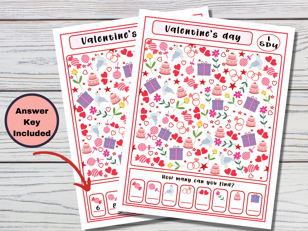 Valentine's Day I Spy Activity Game