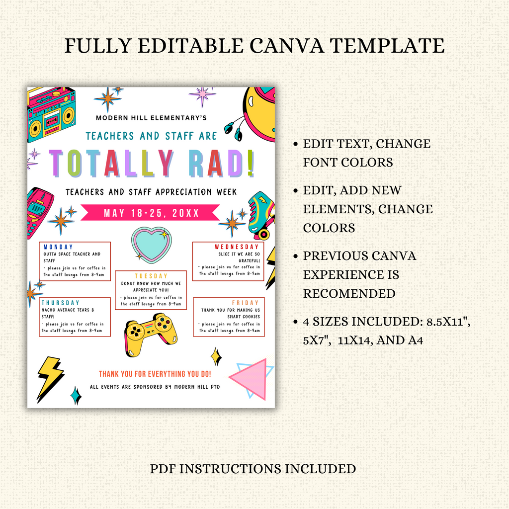 90's-Themed Teacher Appreciation Flyer