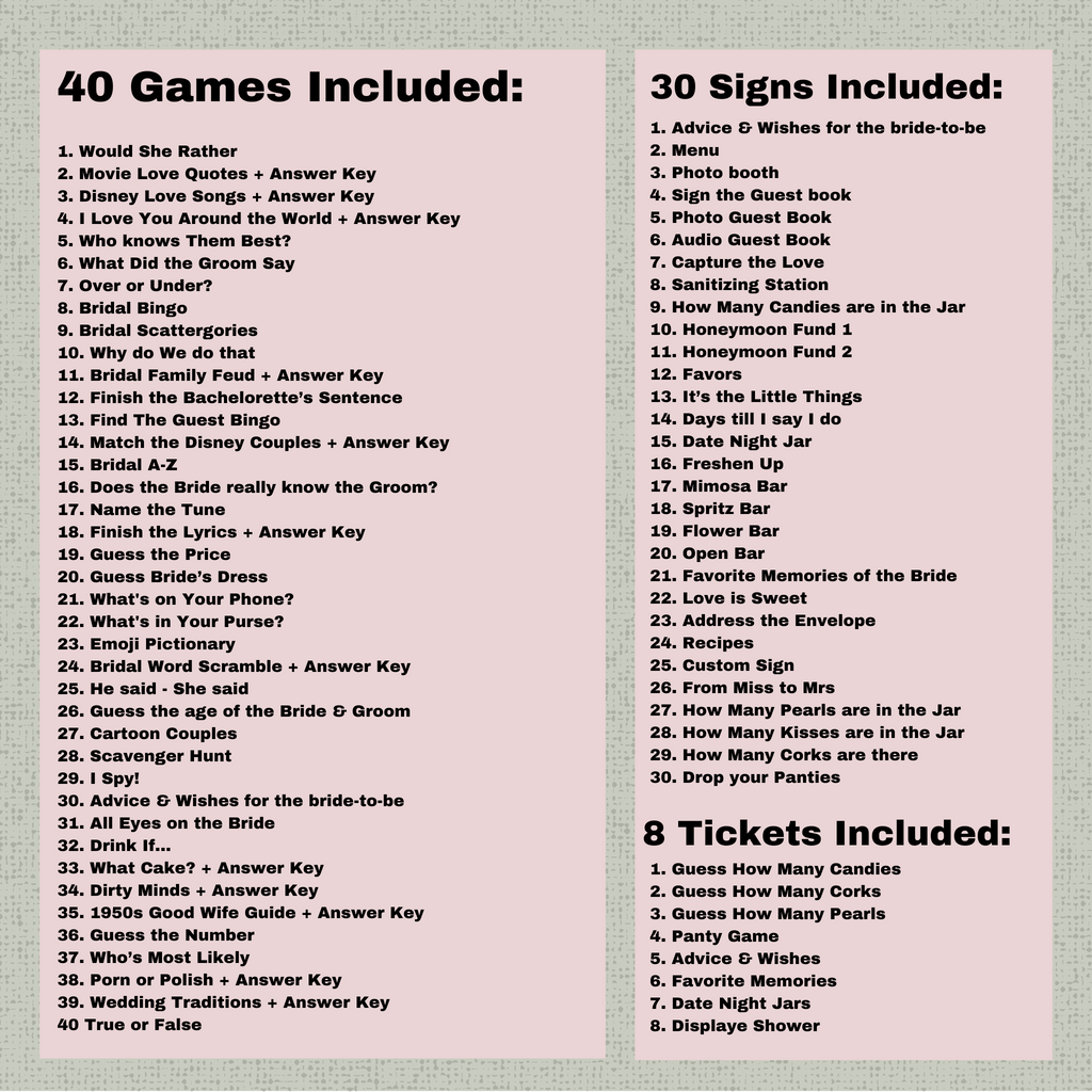 Christmas Bridal Shower Games & Signs - #1