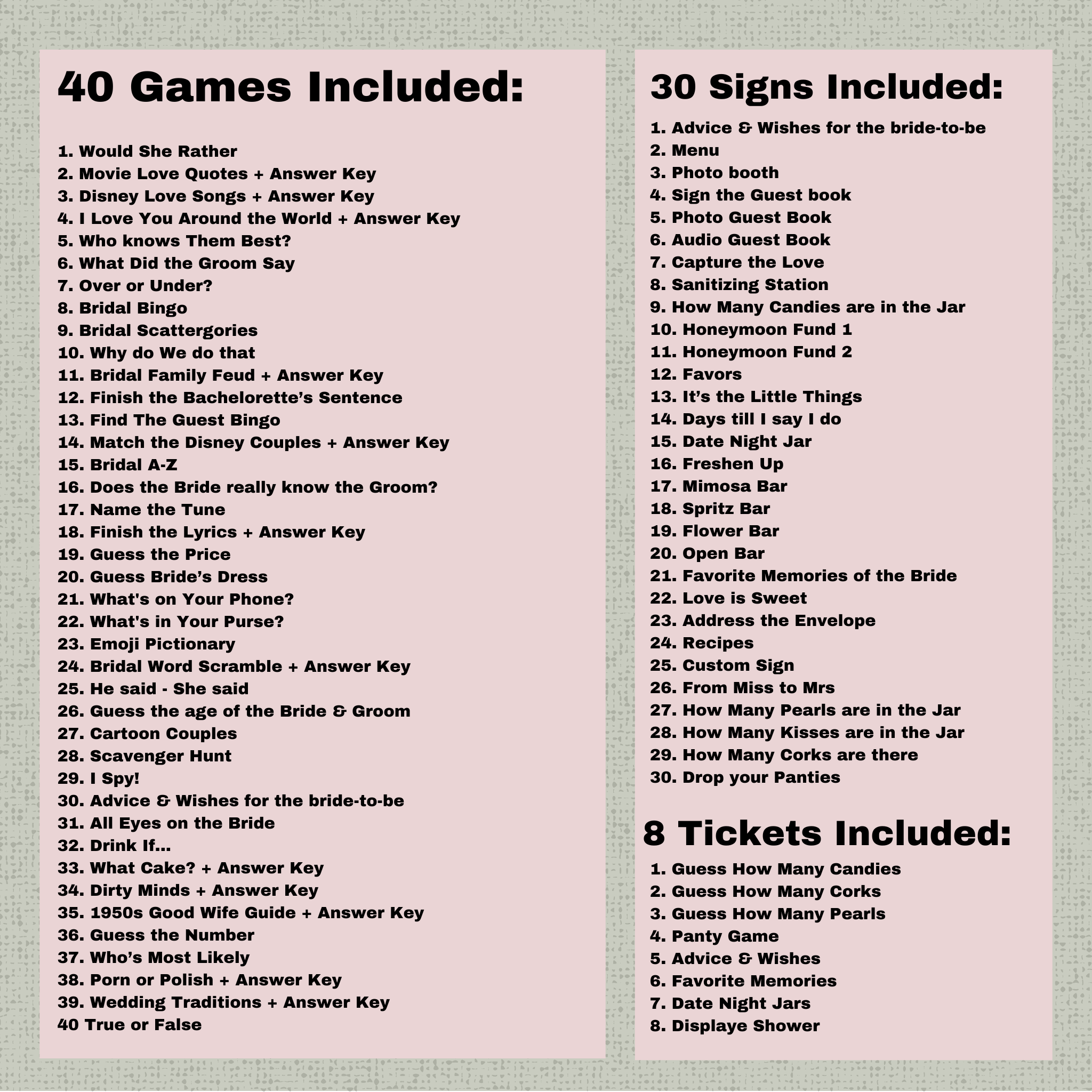 Christmas Bridal Shower Games & Signs - #1