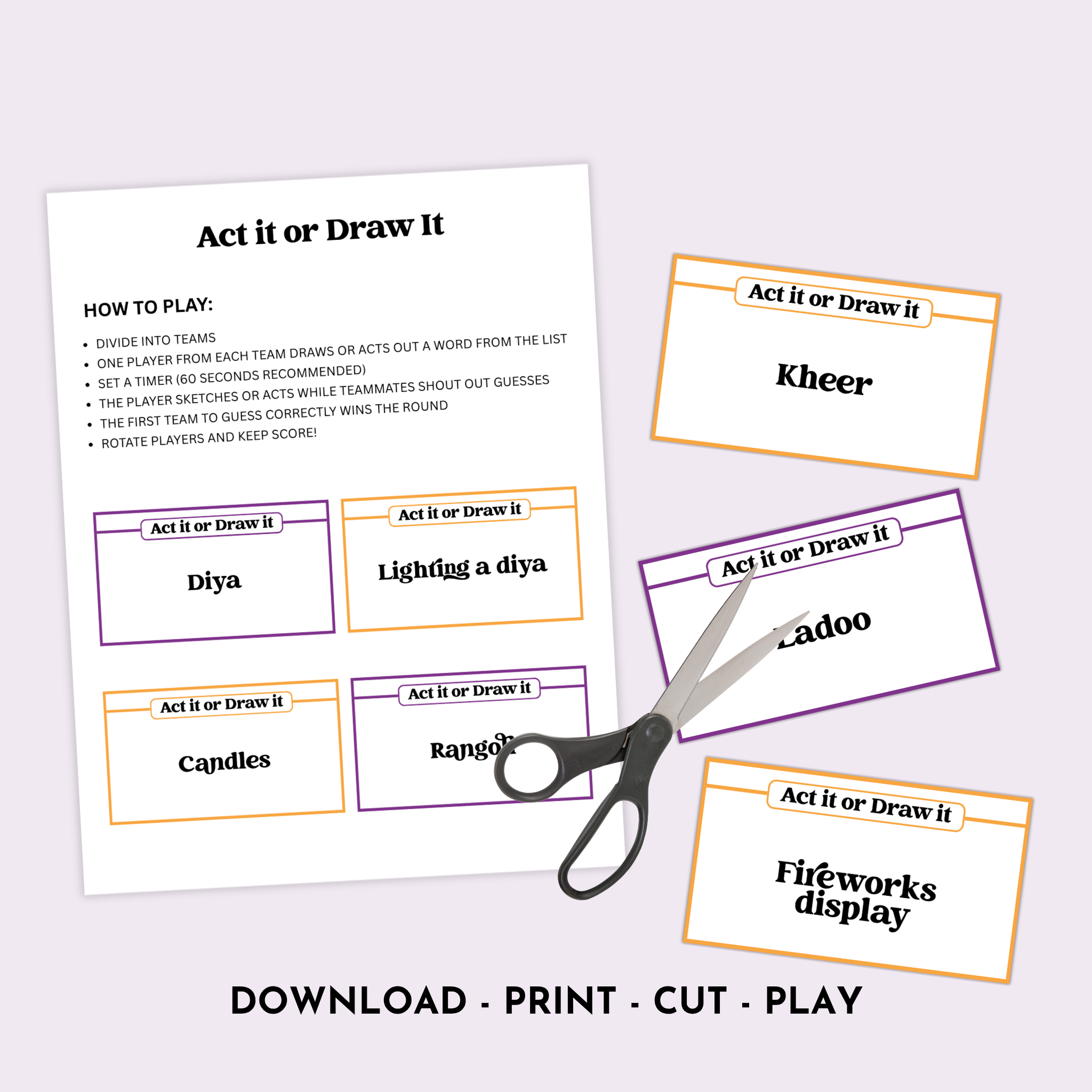 Diwali Act It or Draw It Game