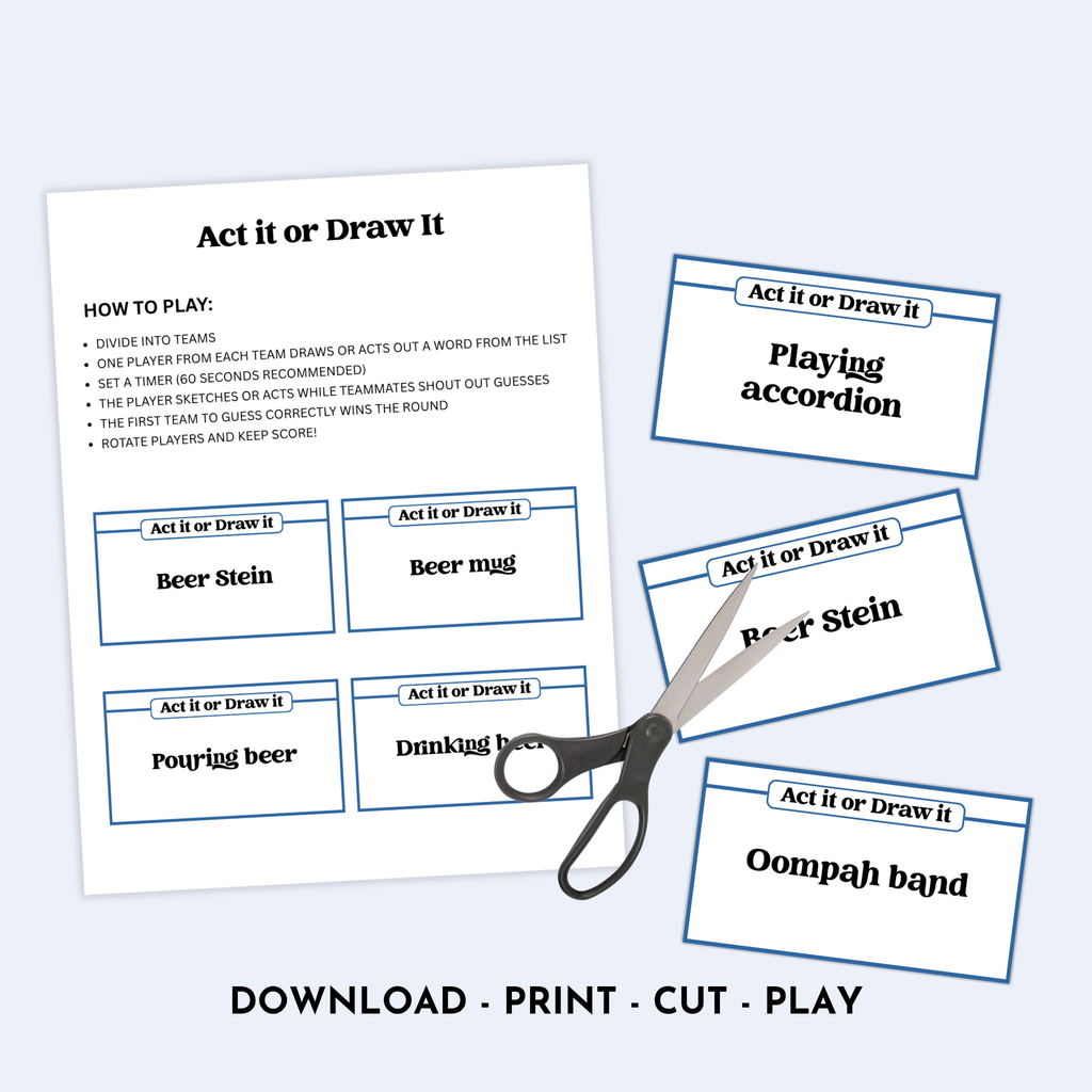 Oktoberfest Act It Or Draw It Game