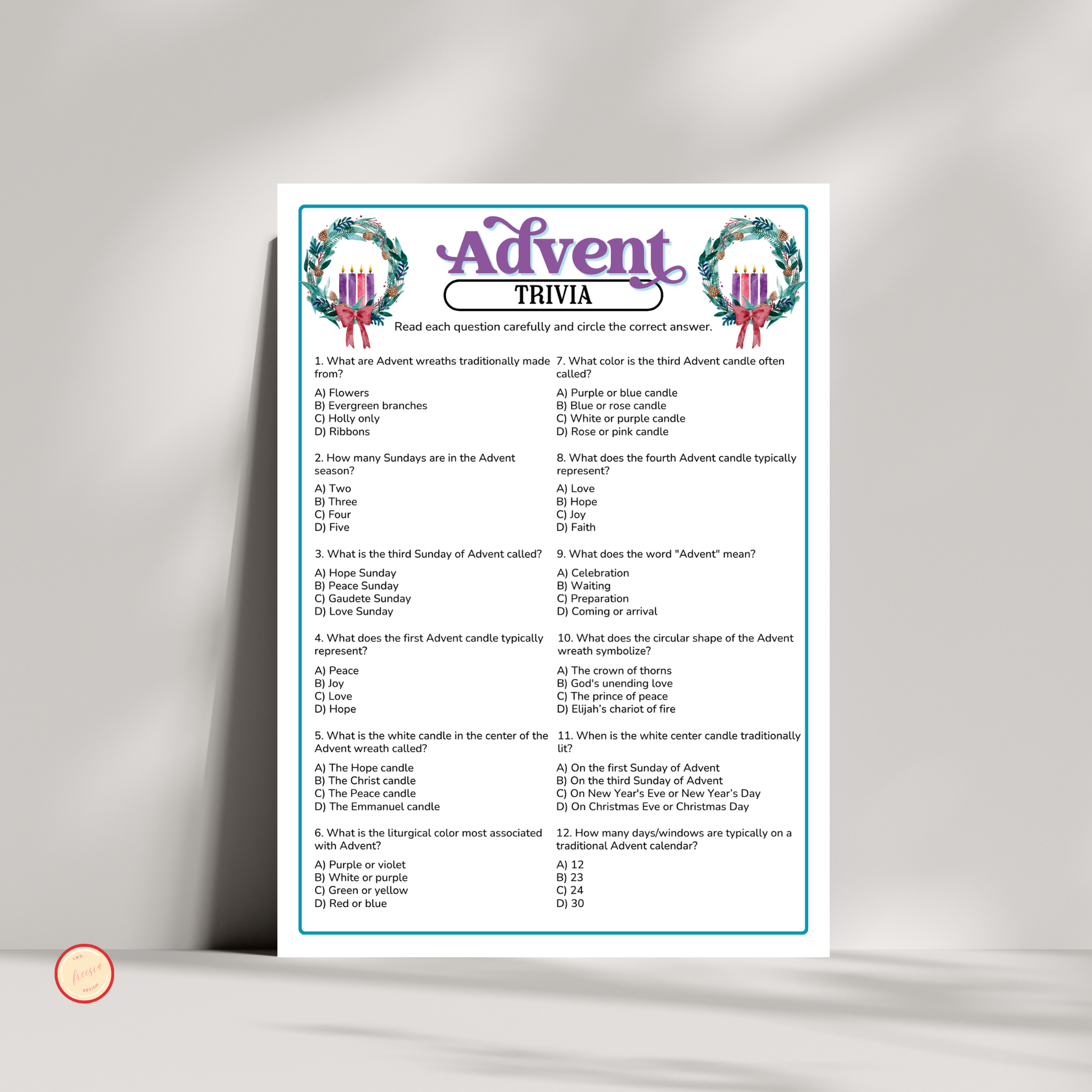 Advent Trivia Game
