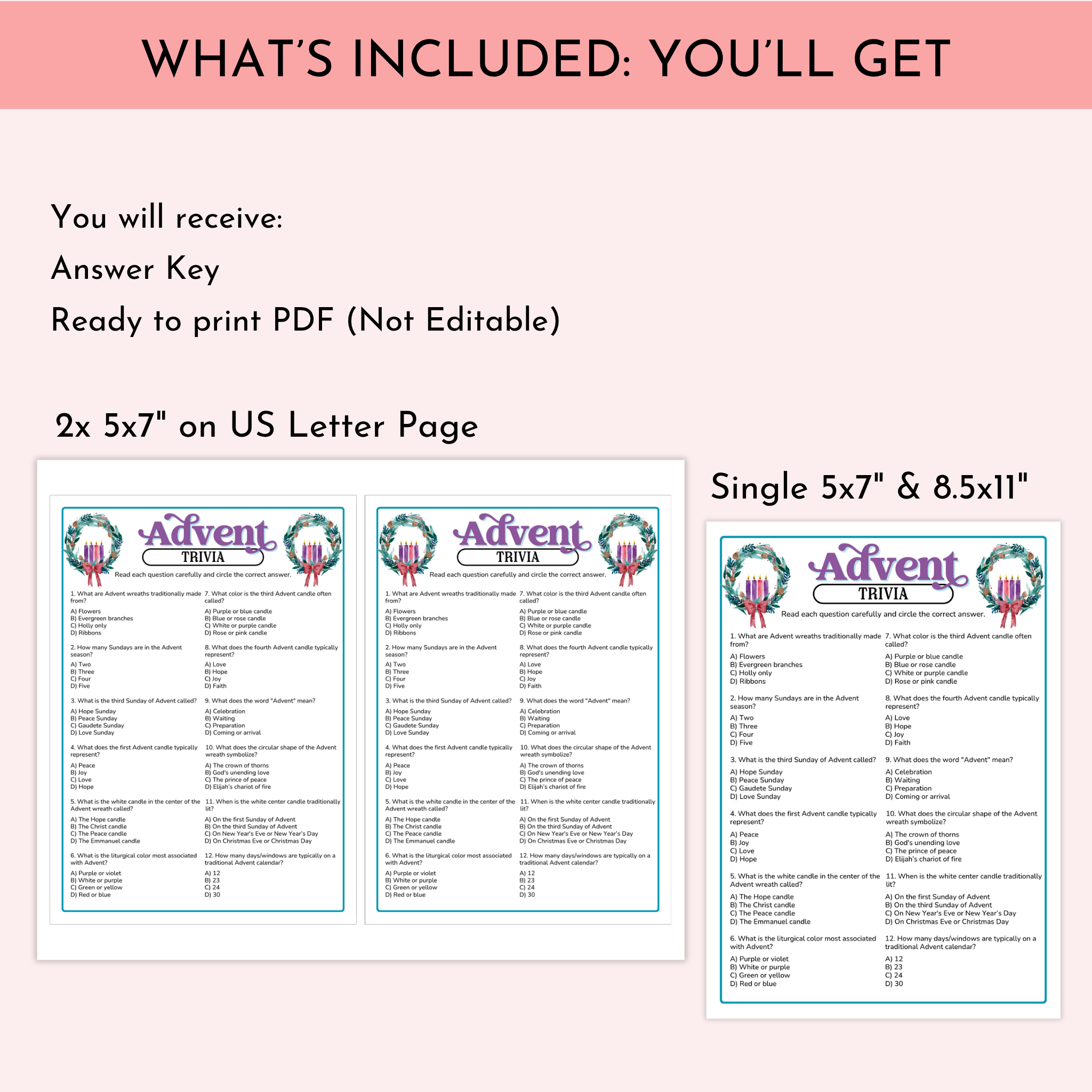 Advent Trivia Game