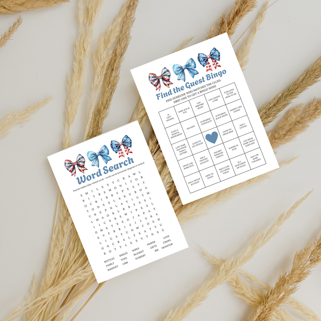40 Patriotic Baby Shower Game - Bows