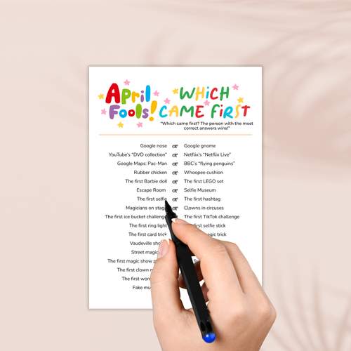 April Fools Which Came First Game