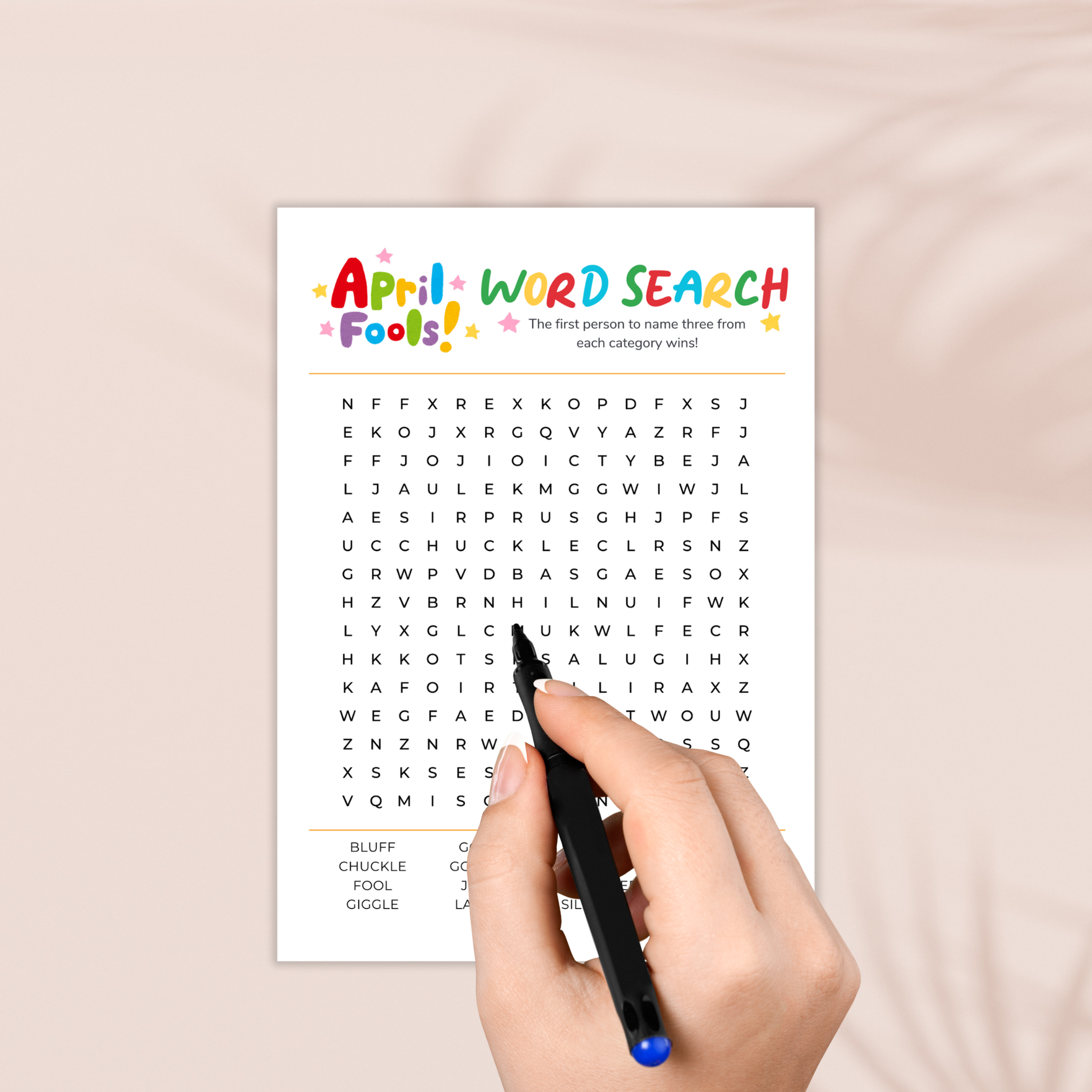 April Fools Word Search Game