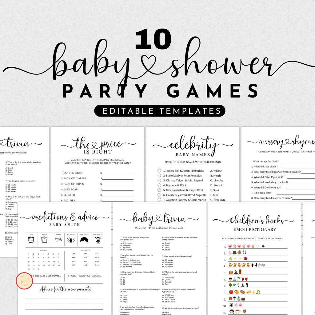 10 Minimalist Baby Shower Games