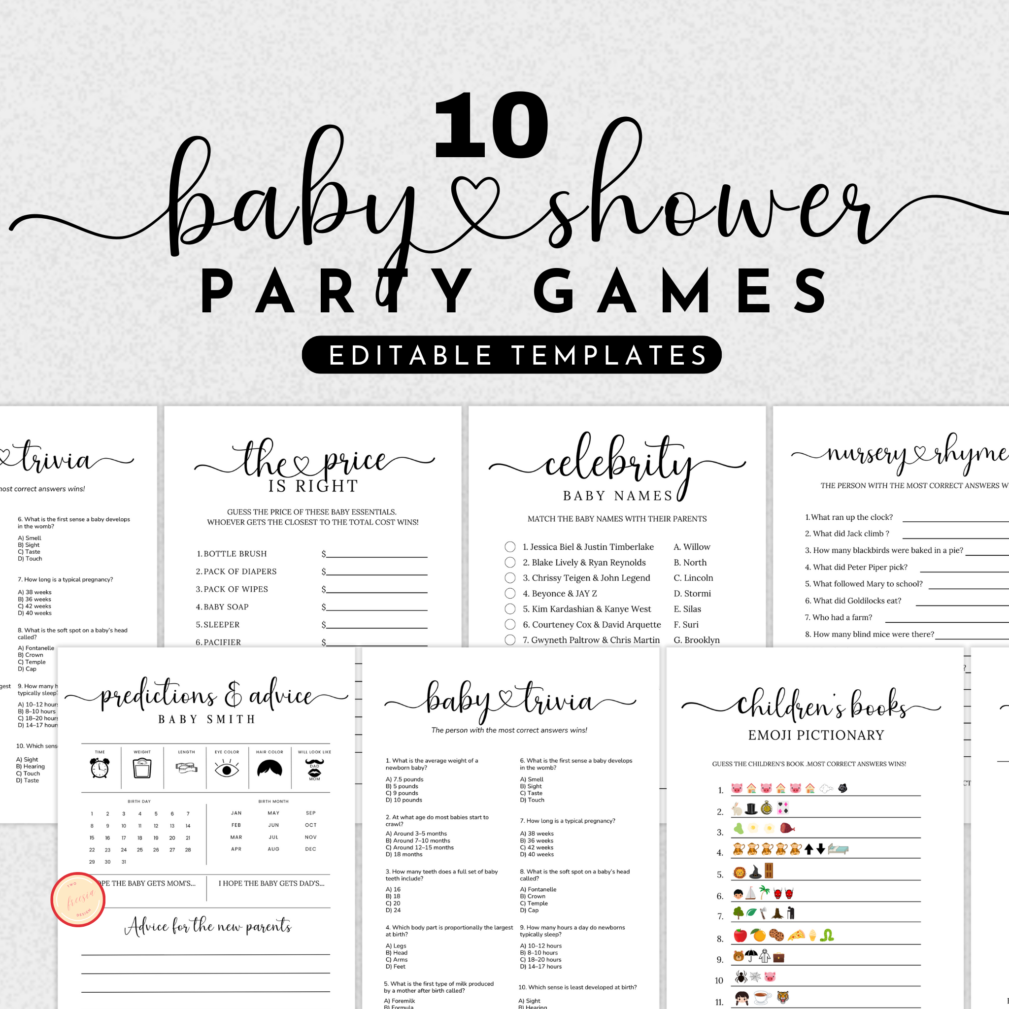 10 Minimalist Baby Shower Games