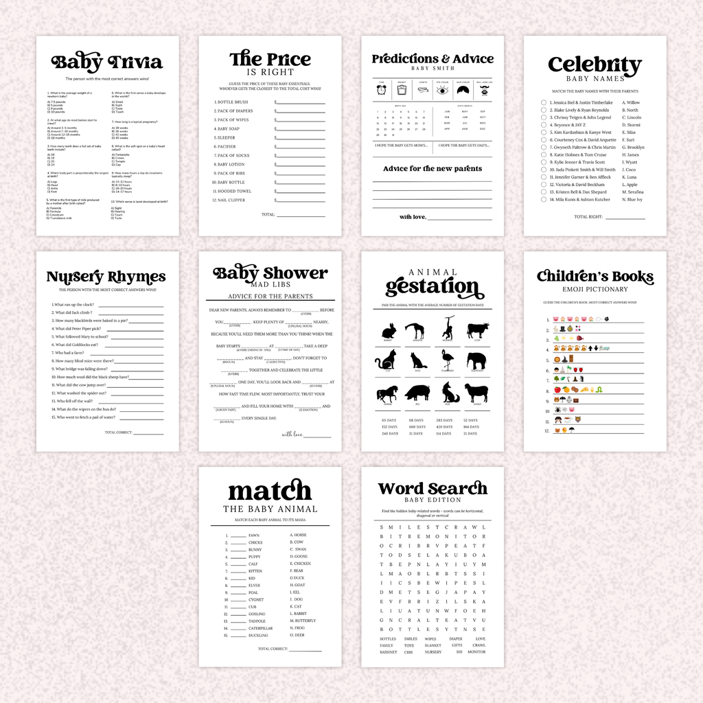 10 Baby Shower Games