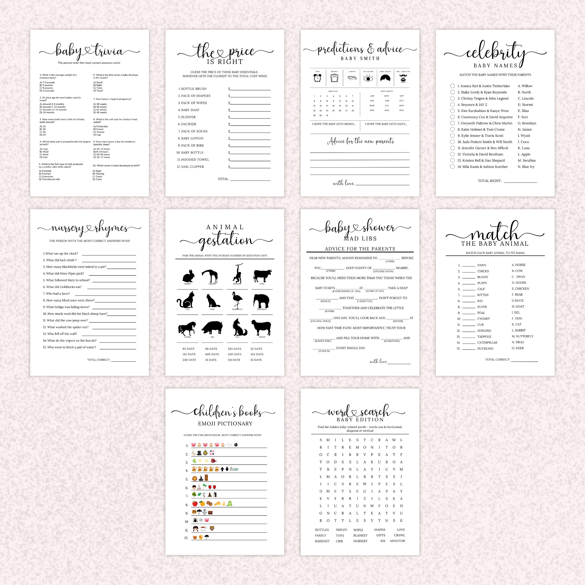 10 Minimalist Baby Shower Games