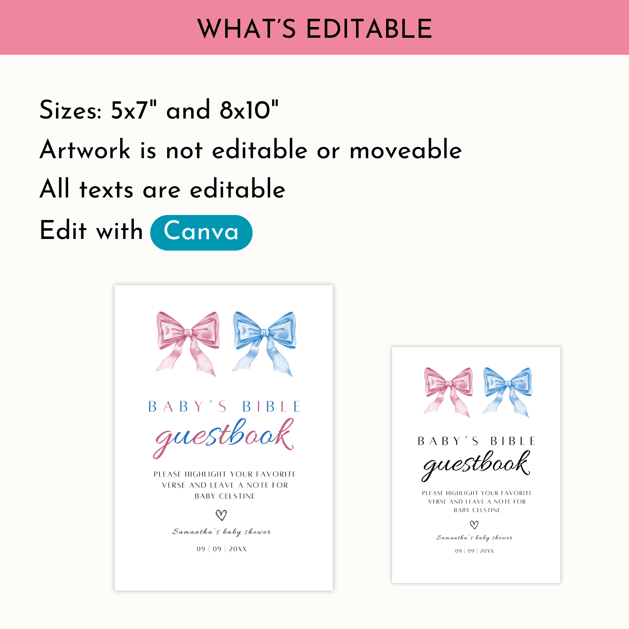 Baby's Bible Guestbook - Twin