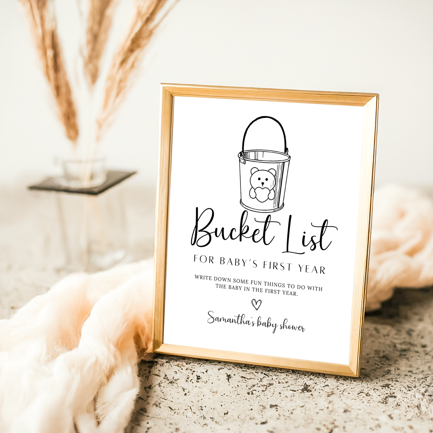 Baby Bucket List Sign & Card Template