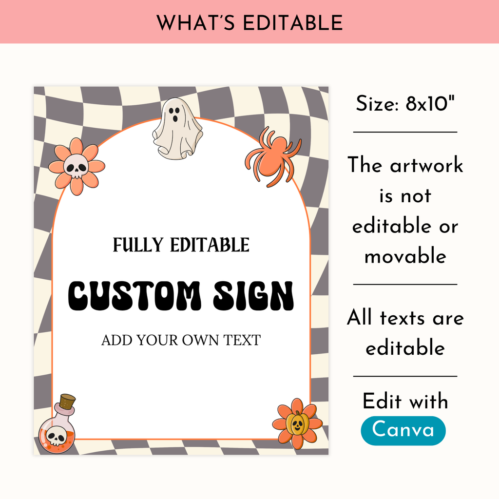 Halloween Baby Shower Table Sign