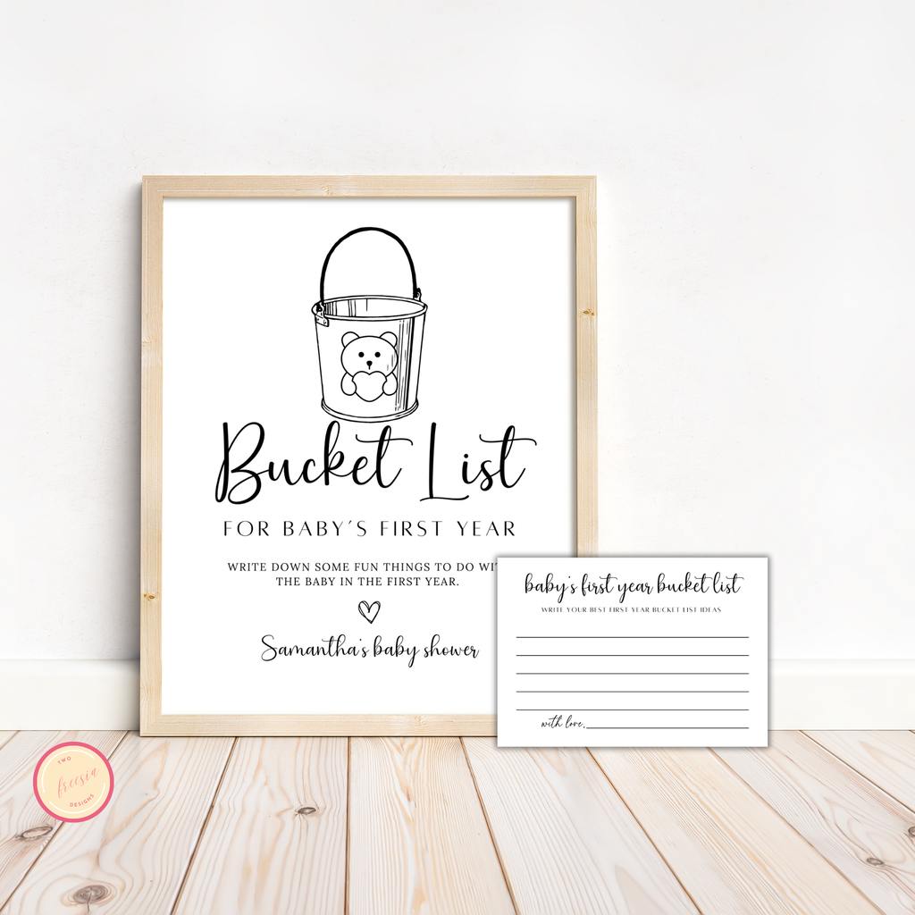 Baby Bucket List Sign & Card Template