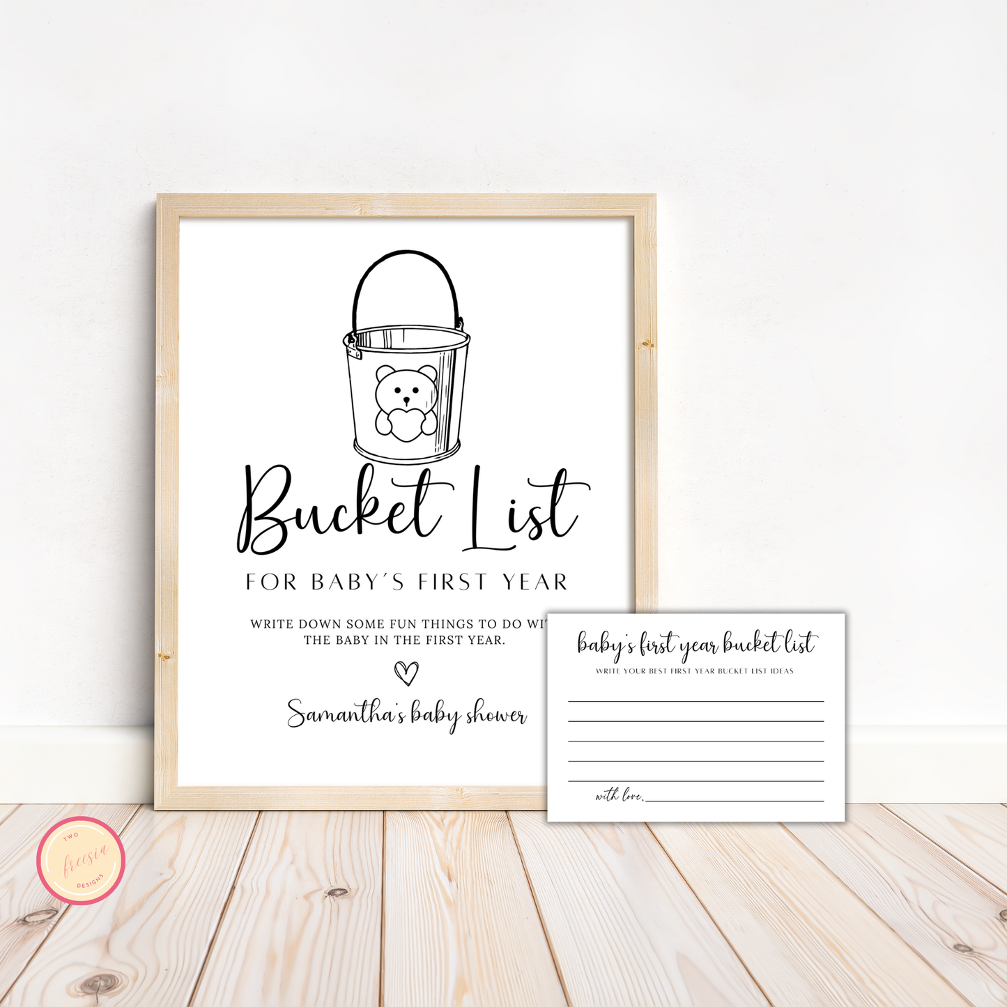 Baby Bucket List Sign & Card Template