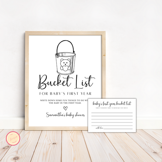 Baby Bucket List Sign & Card Template