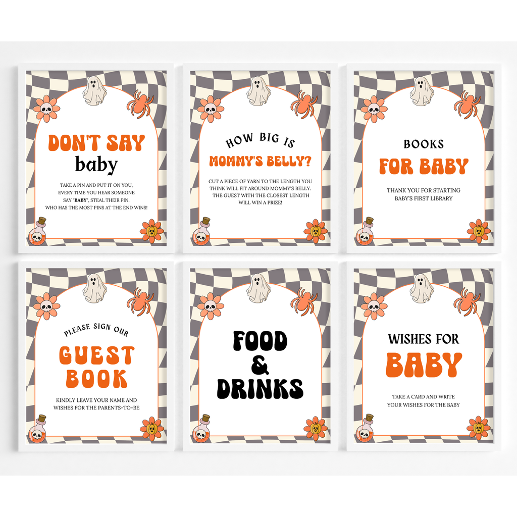Halloween Baby Shower Table Sign