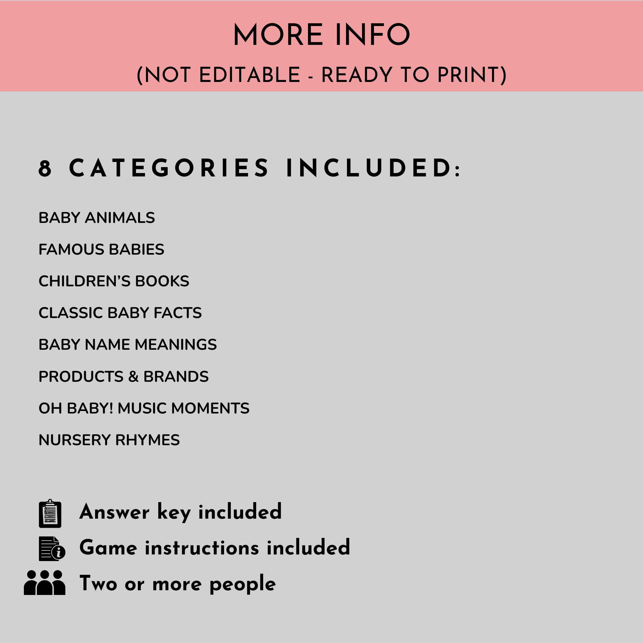 Baby Shower Trivia Games