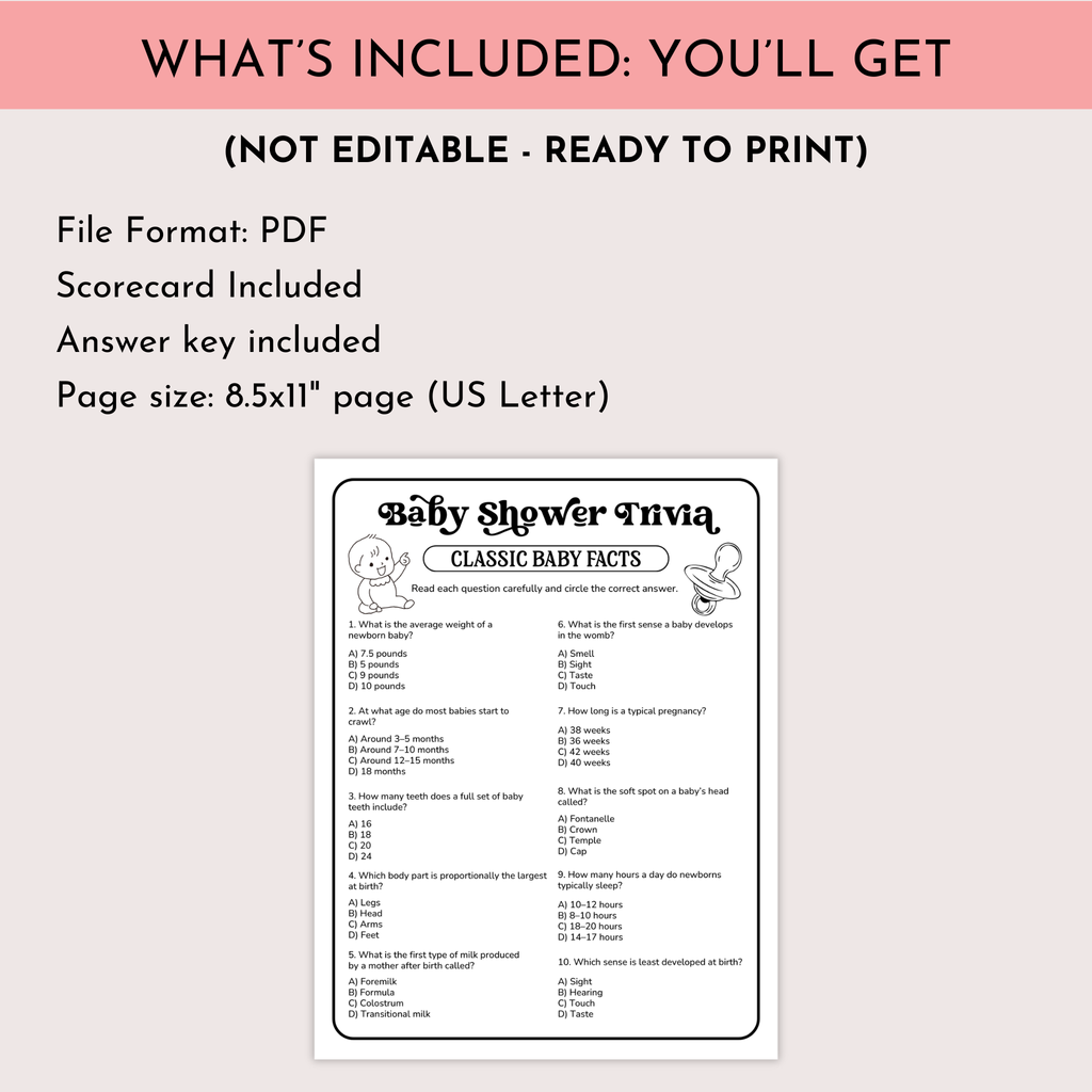 Baby Facts Trivia Game