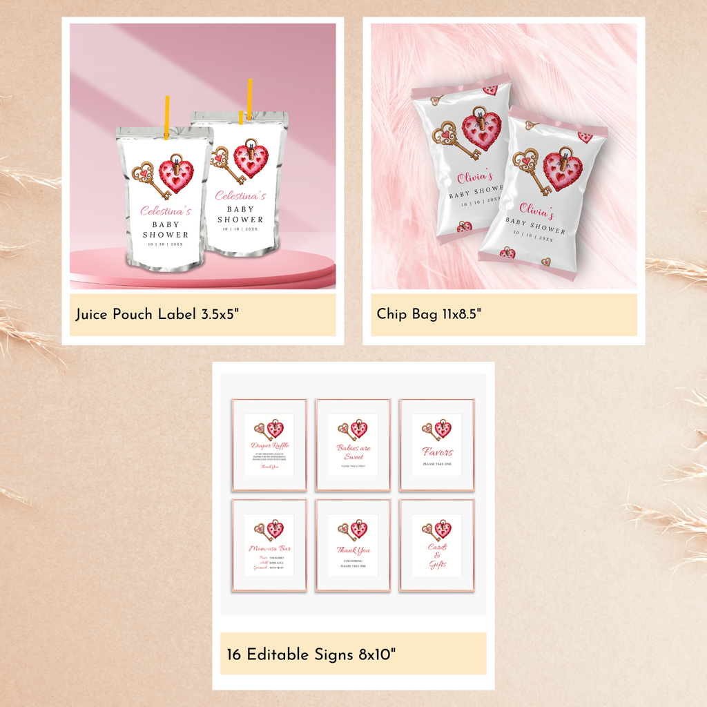 Valentine Baby Shower Bundle | Key to Our Hearts