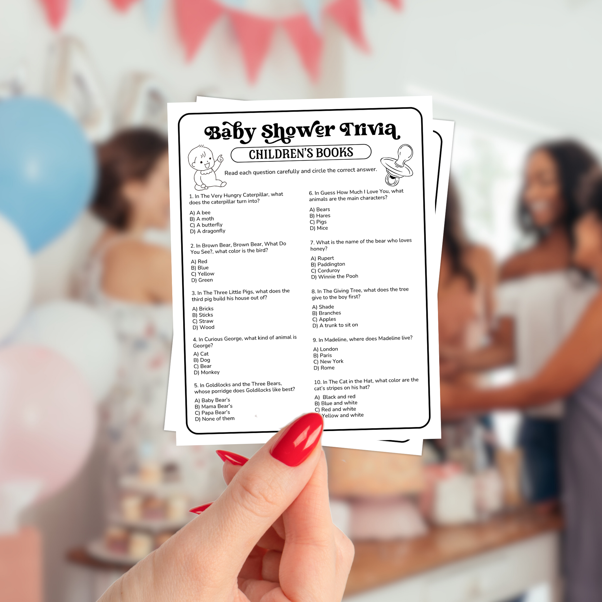 Baby Shower Trivia Game Bundle