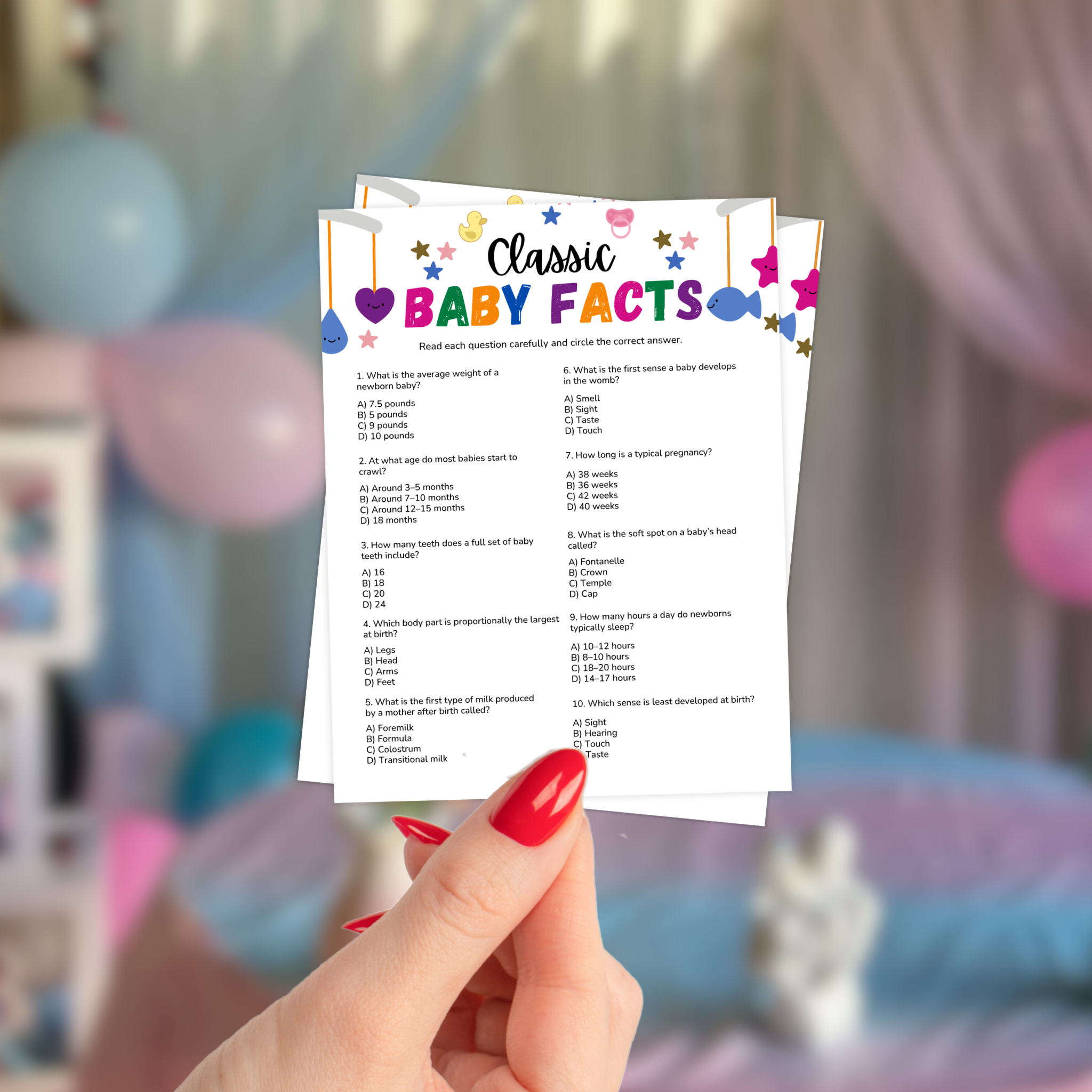 Baby Shower Trivia Games