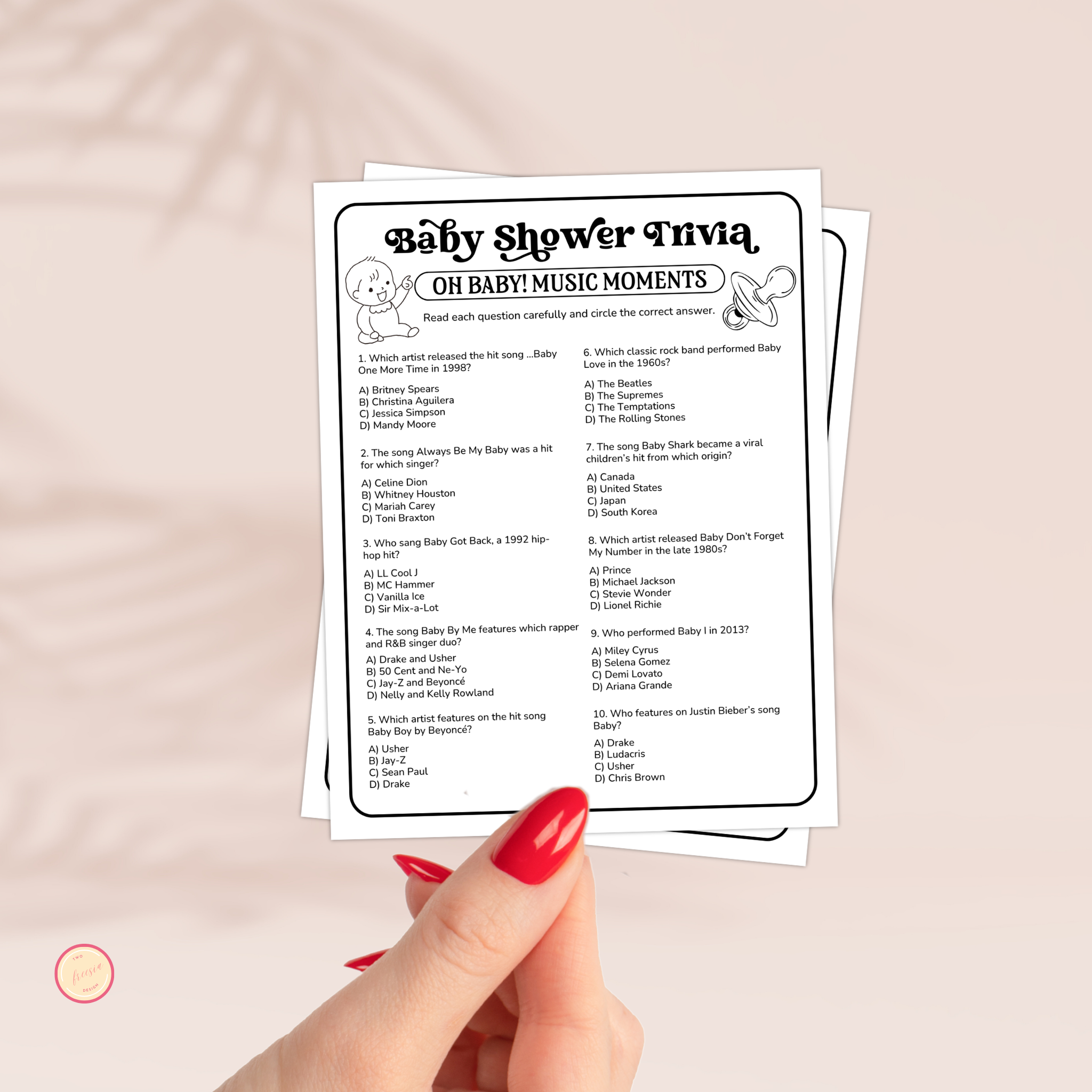 Oh Baby Music Trivia Game