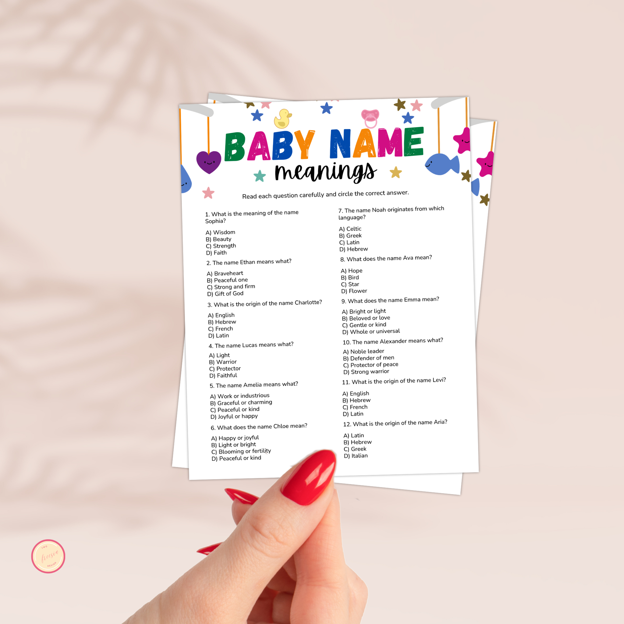 Baby Name Meanings Trivia Game