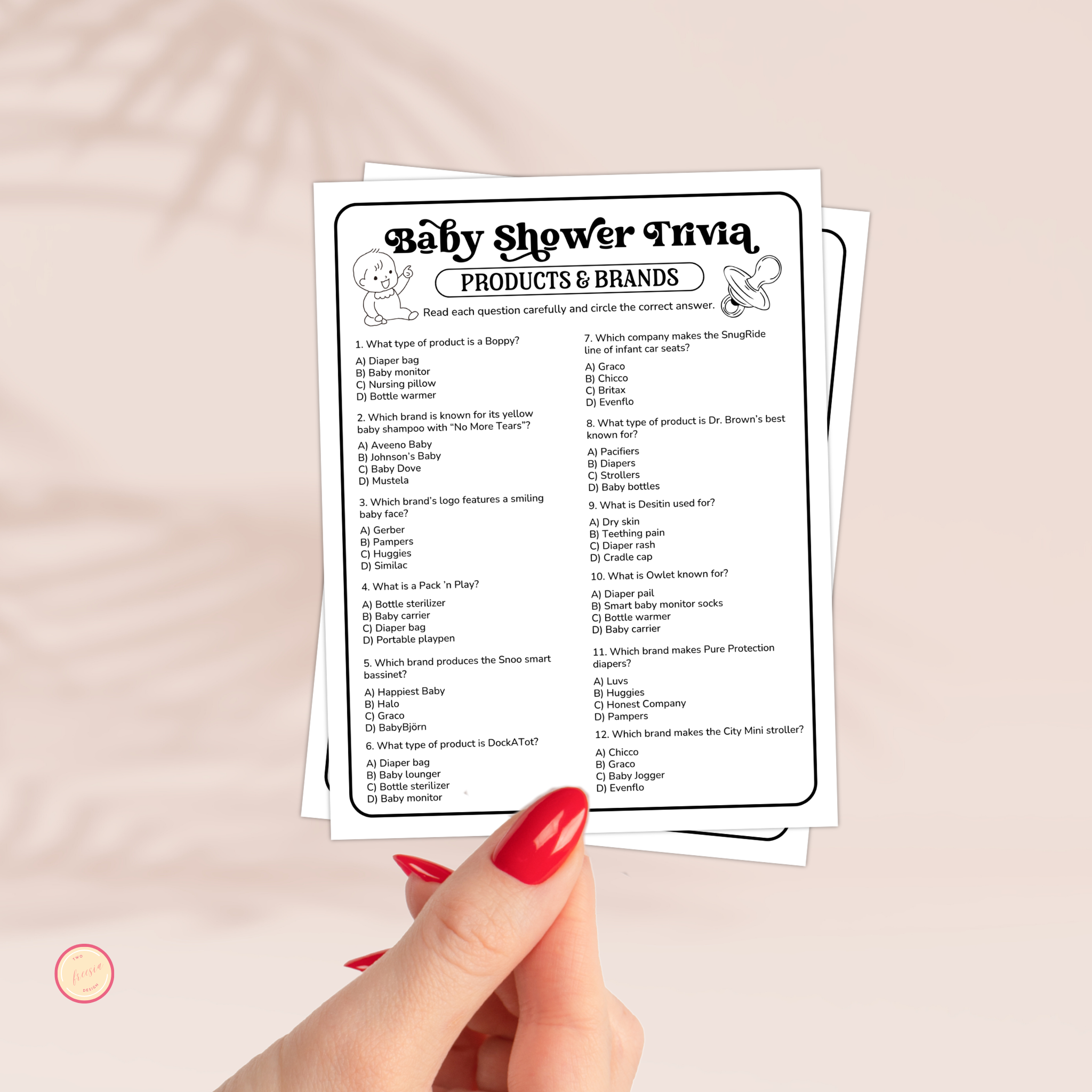 Baby Products Trivia Game