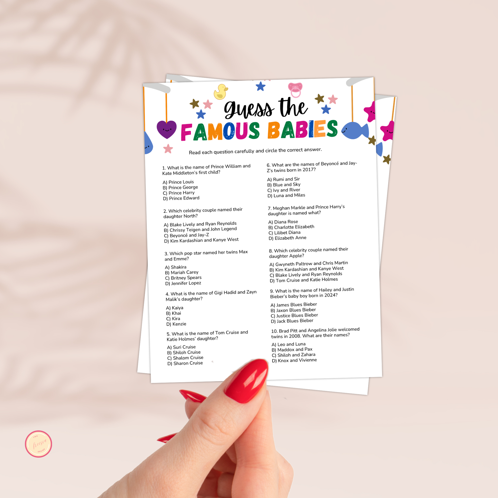 Famous Babies Trivia Game