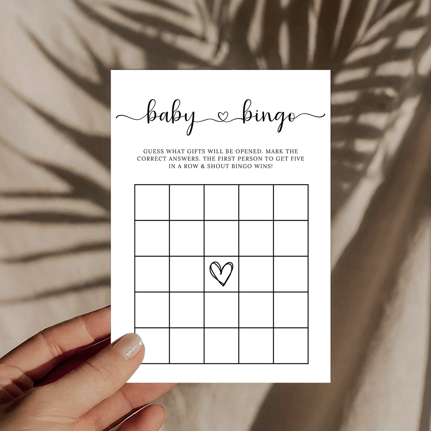 Baby Bingo Game Template