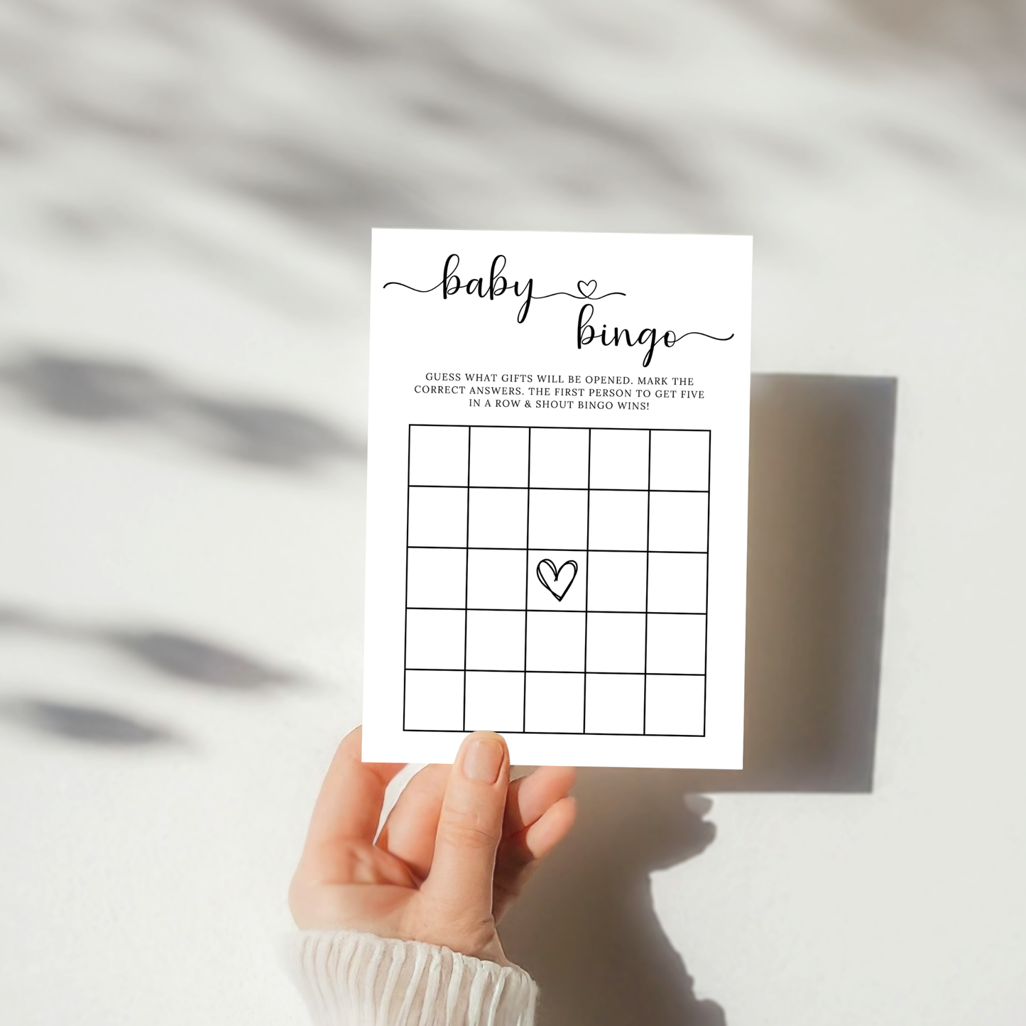 Baby Bingo Game Template