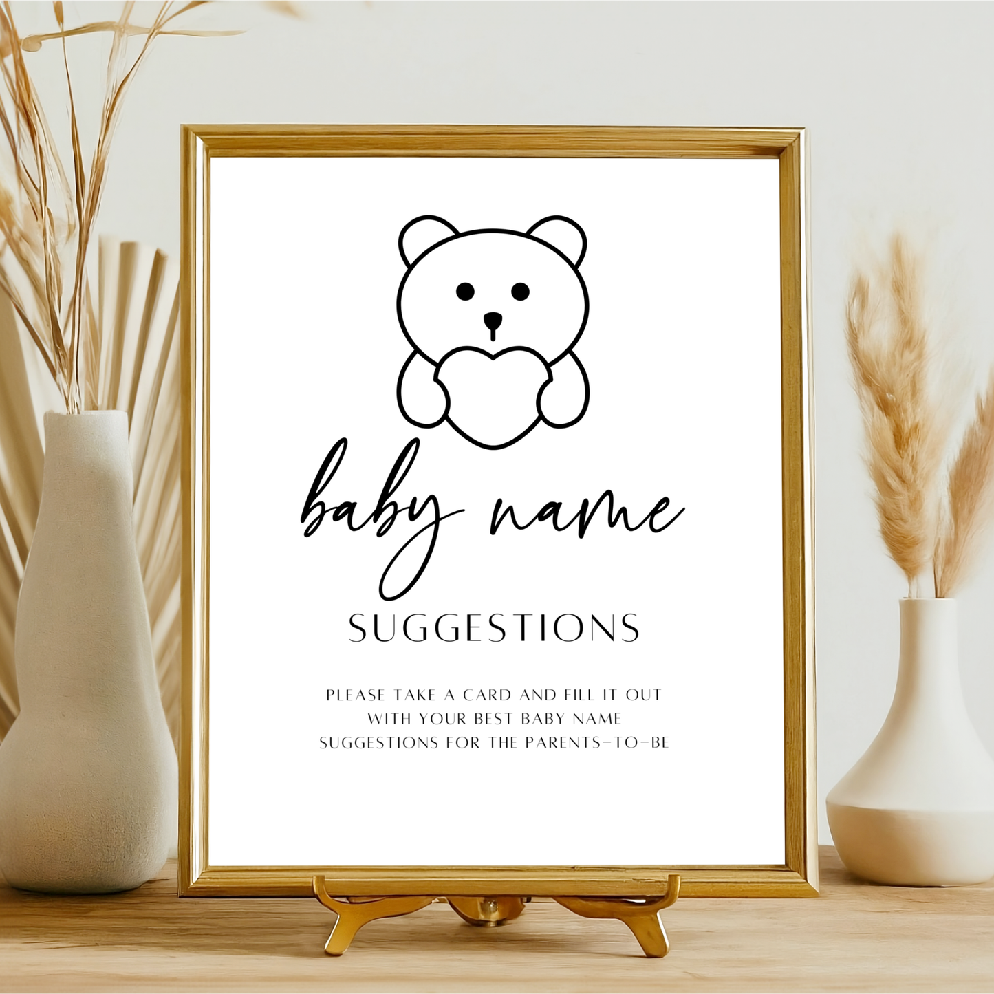 Baby Name Suggestions Sign & Card Template