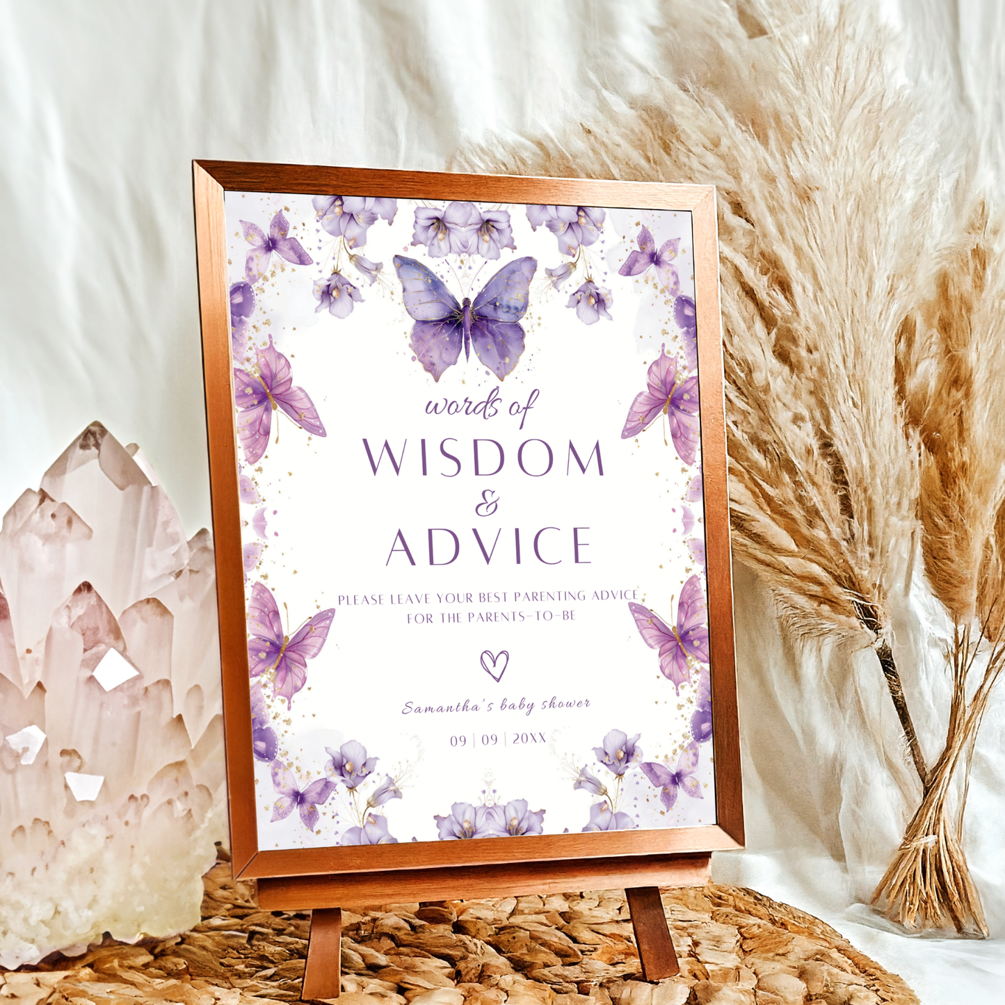 Words of wisdom Table Sign - Purple Butterfly