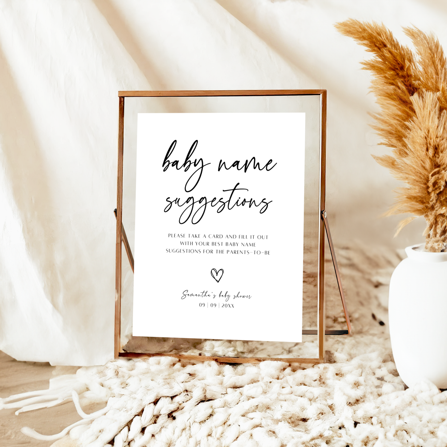 Baby Name Suggestions Sign & Card Template