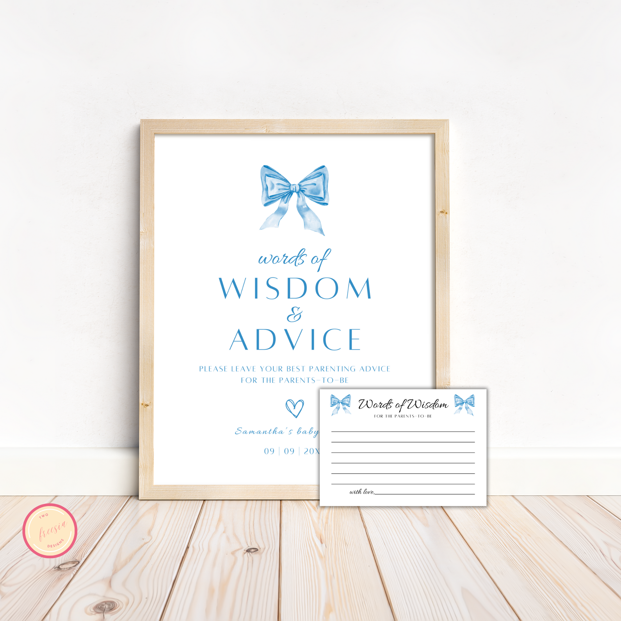 Words of Wisdom and Advice Sign - Blue Bow
