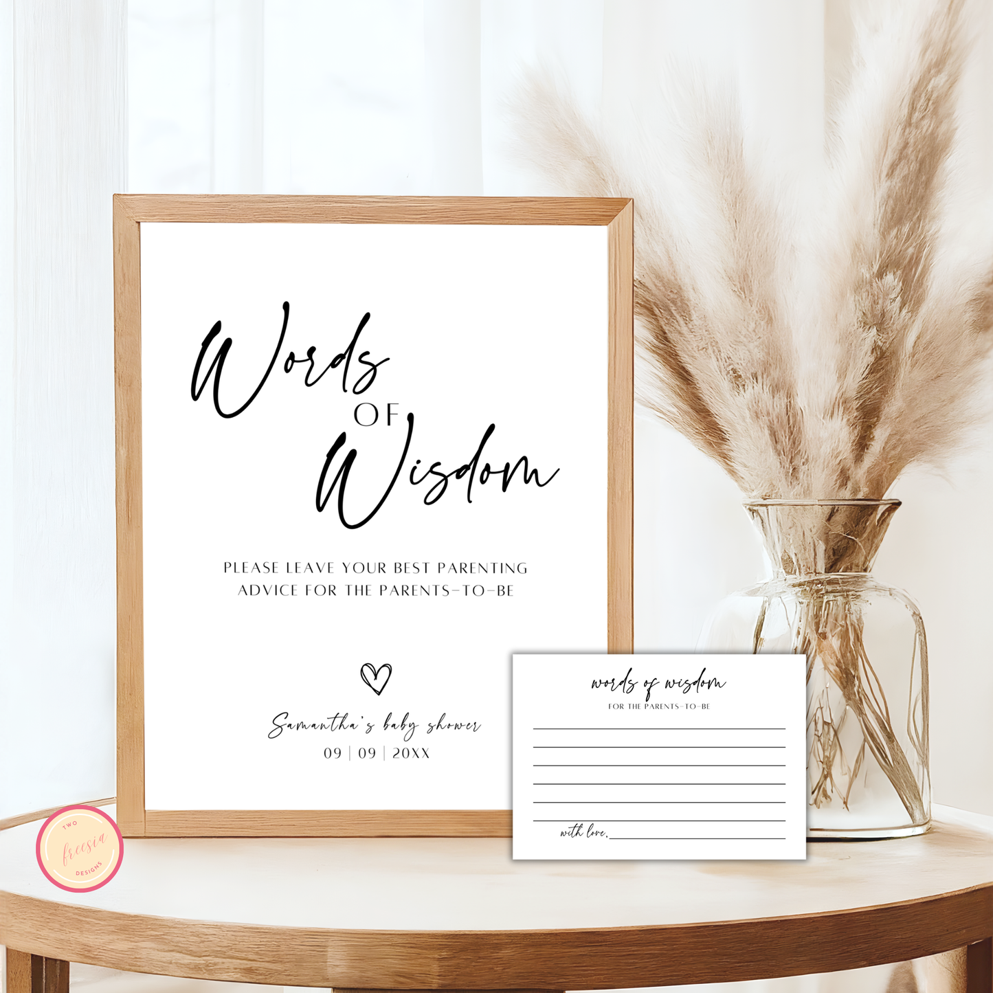 Words of Wisdom Sign & Card Template