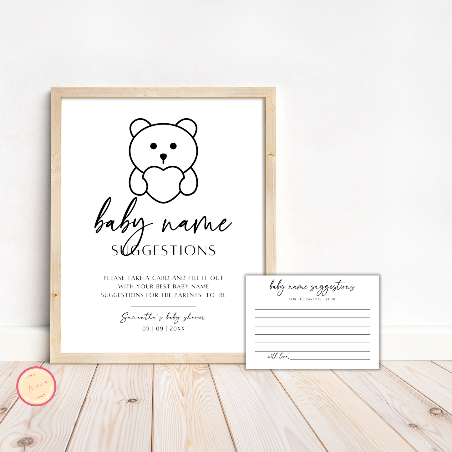 Baby Name Suggestions Sign & Card Template