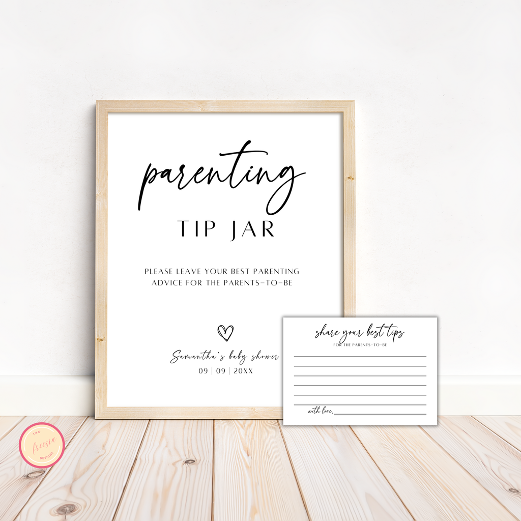Parenting Jar Sign & Card Template