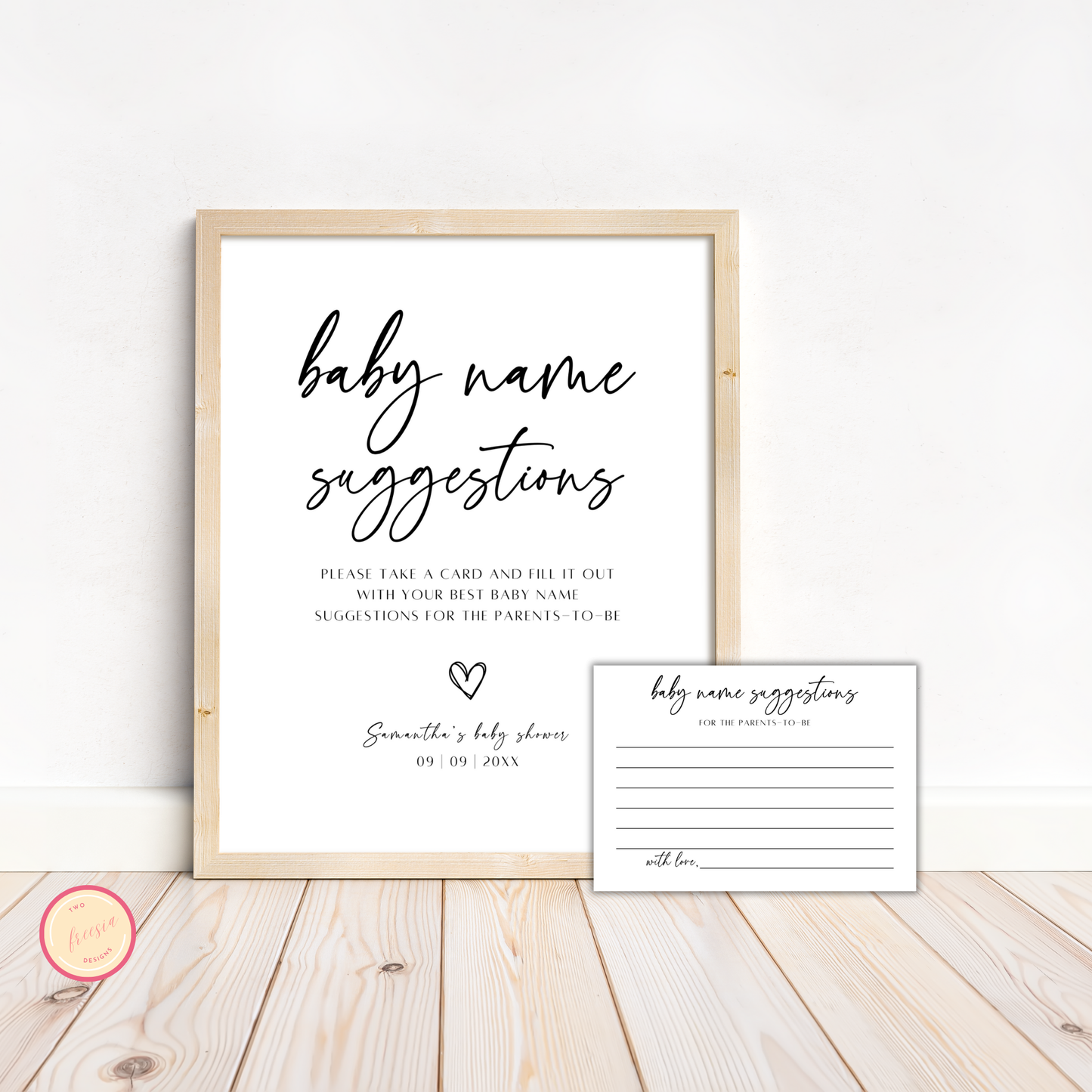 Baby Name Suggestions Sign & Card Template