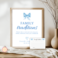 Family Traditions Sign - Blue Bow